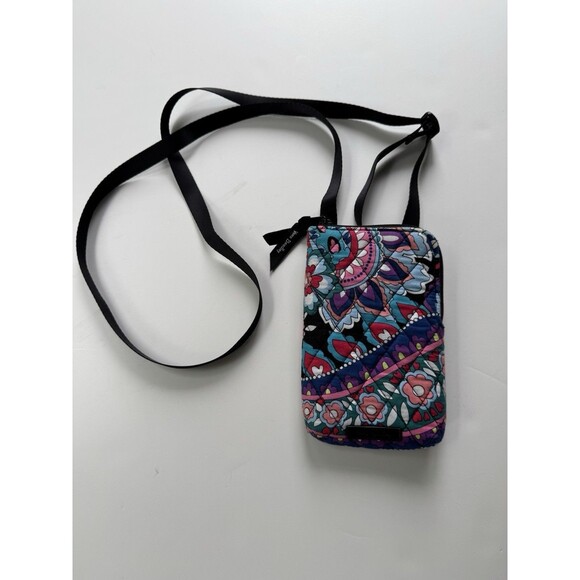 Vera Bradley RFID Mini Cellphone Crossbody Haymarket Paisley Authentic ID - Picture 1 of 7